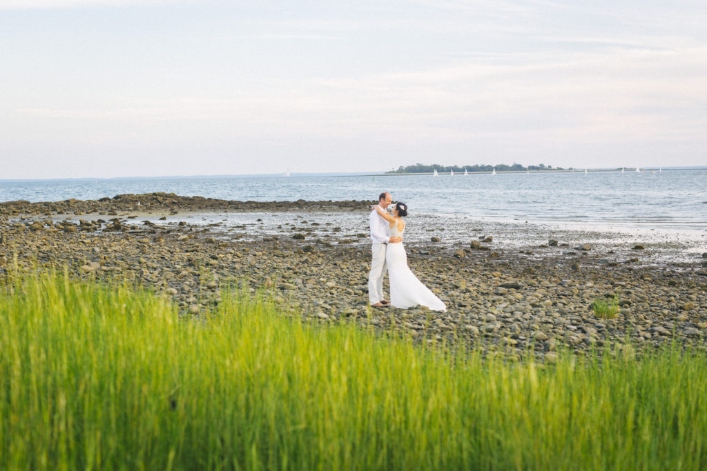 Couple with great beach scenery - White Mountains Wedding Photography