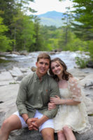 Douget engagement - sitting by Jackson Falls